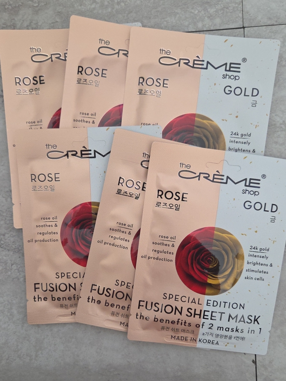 The CRÈME Shop Rose Gold Fusion Sheet Mask Special Edition 6 Masks